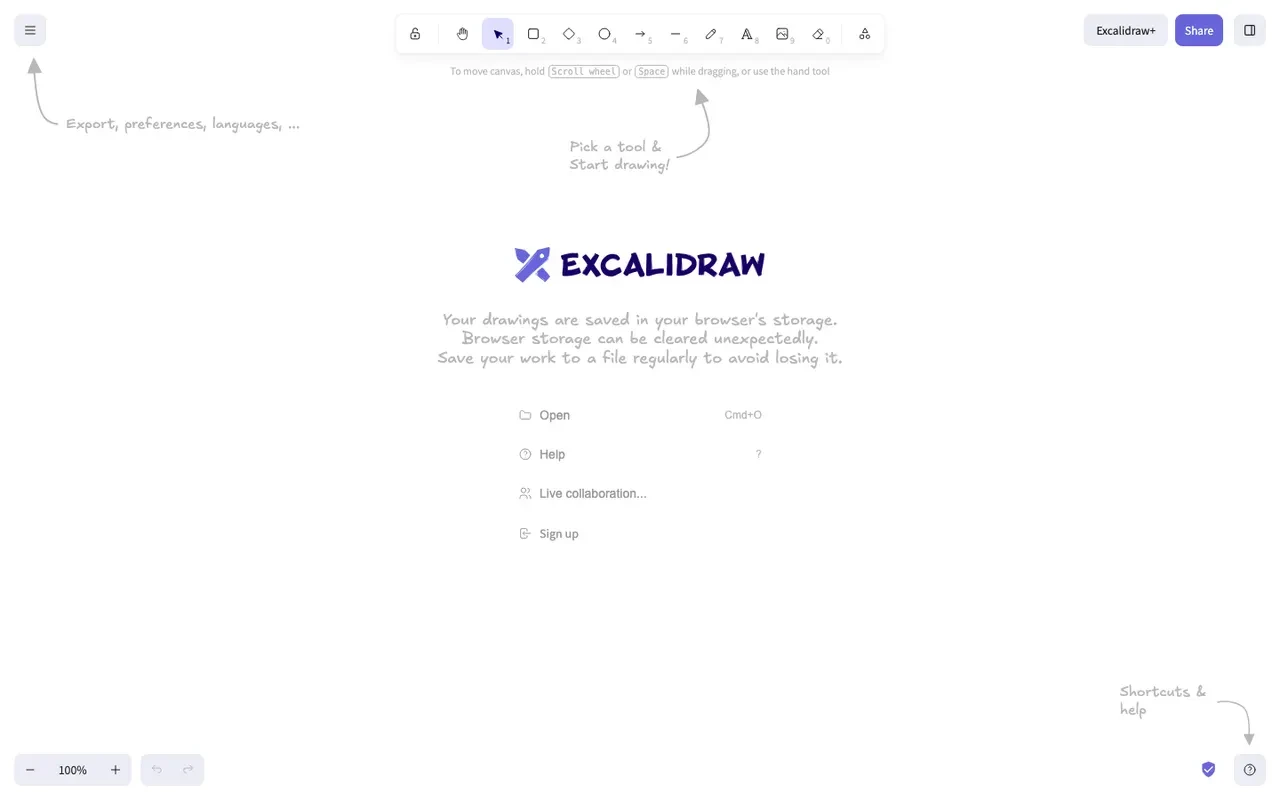 Excalidraw 스크린샷 1