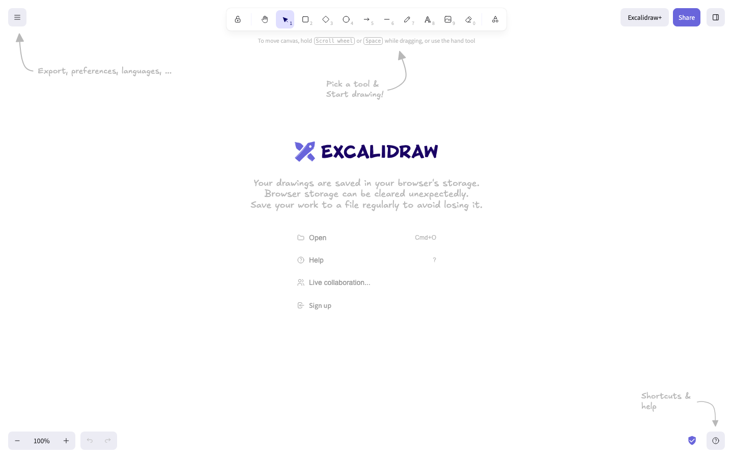 Excalidraw 스크린샷 1