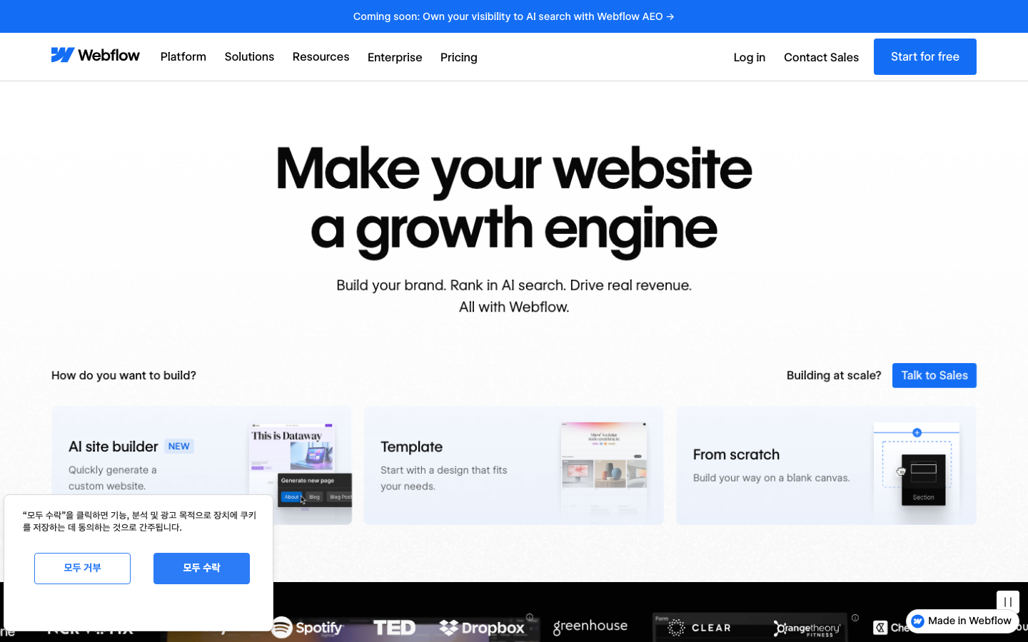 Webflow 스크린샷 1